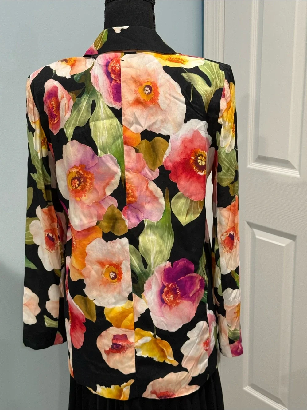 NWT Lavender Brown Black Floral Watercolor Blazer S